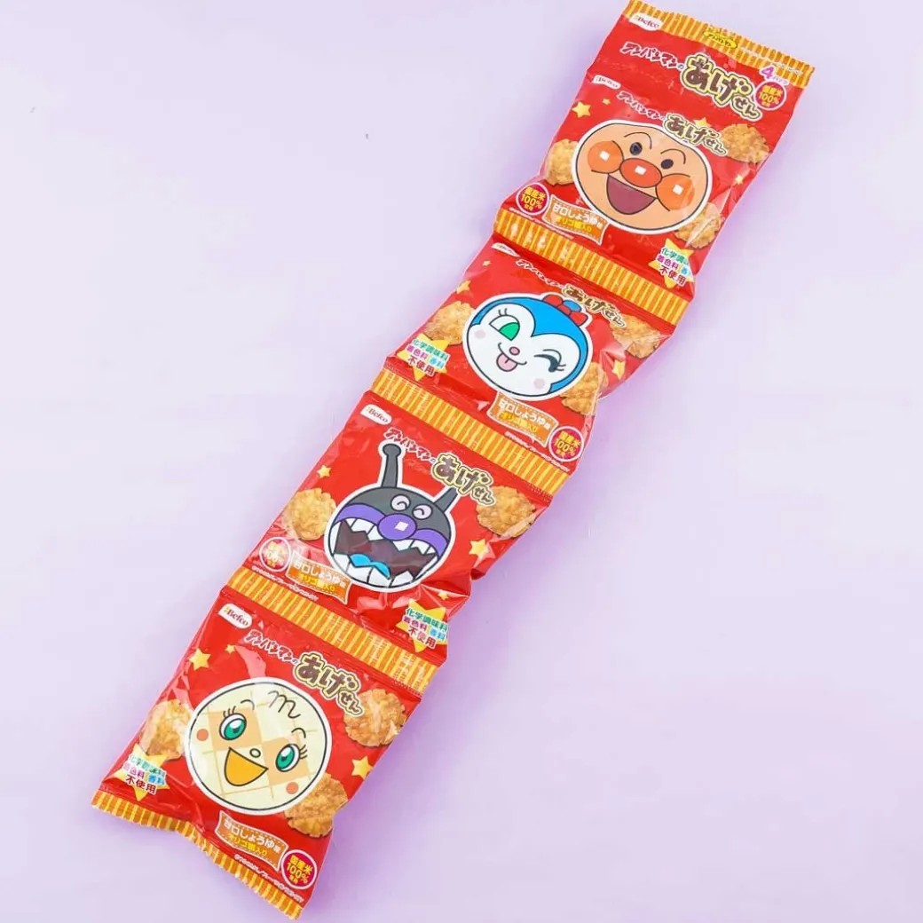 Anpanman Rice Crackers Mini Pack - Soy Sauce - 4 pcs