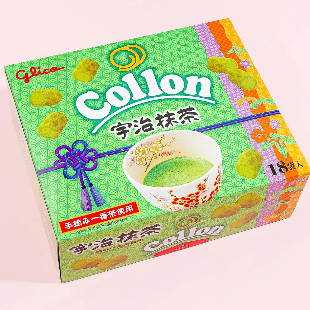 Glico Collon Biscuit Roll Box - Uji Matcha