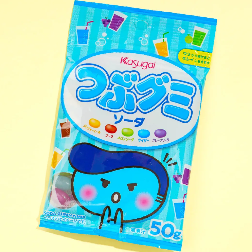 Kasugai Tsubu Gummy Candy - Assorted Soda