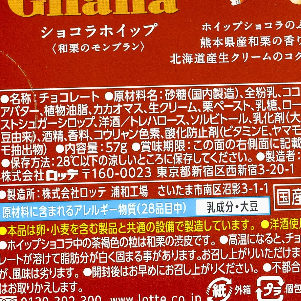 Lotte Premium Ghana Chocolate - Chestnut Montblanc