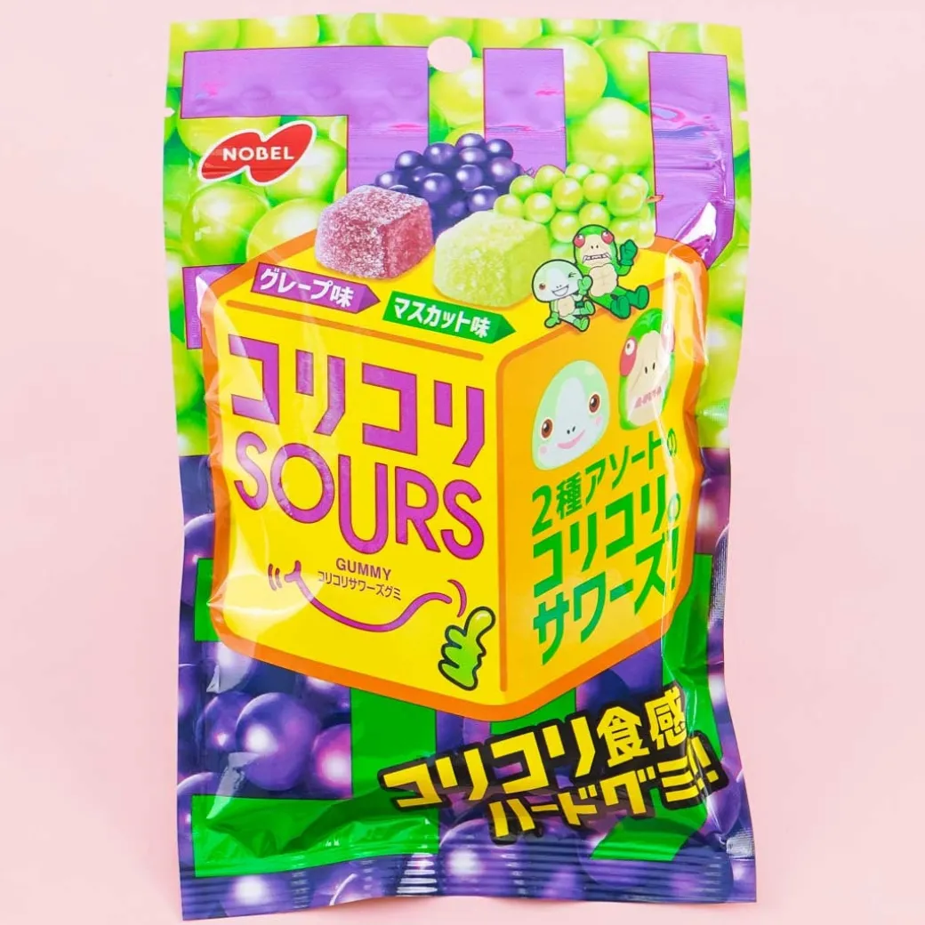 Nobel Kori Kori Sours Gummy Candy - Mixed Grape
