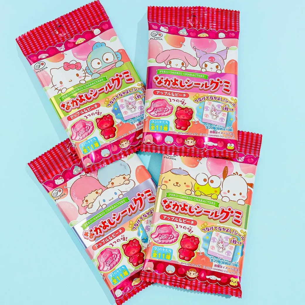 Peko-Chan x Sanrio Characters Nakayoshi Seal Gummy - Apple & Peach