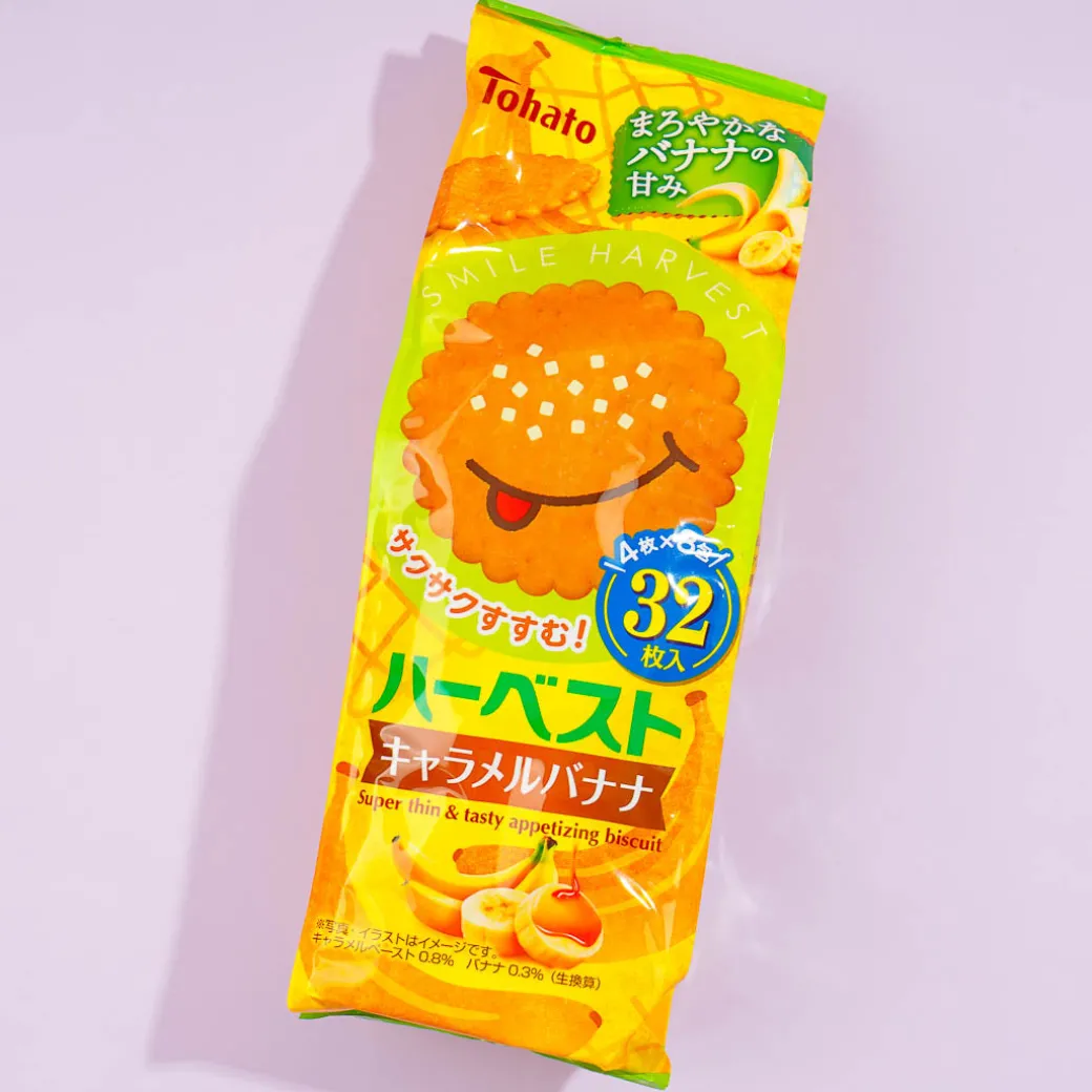 Tohato Harvest Smile Super Thin Biscuit Bag - Caramel Banana