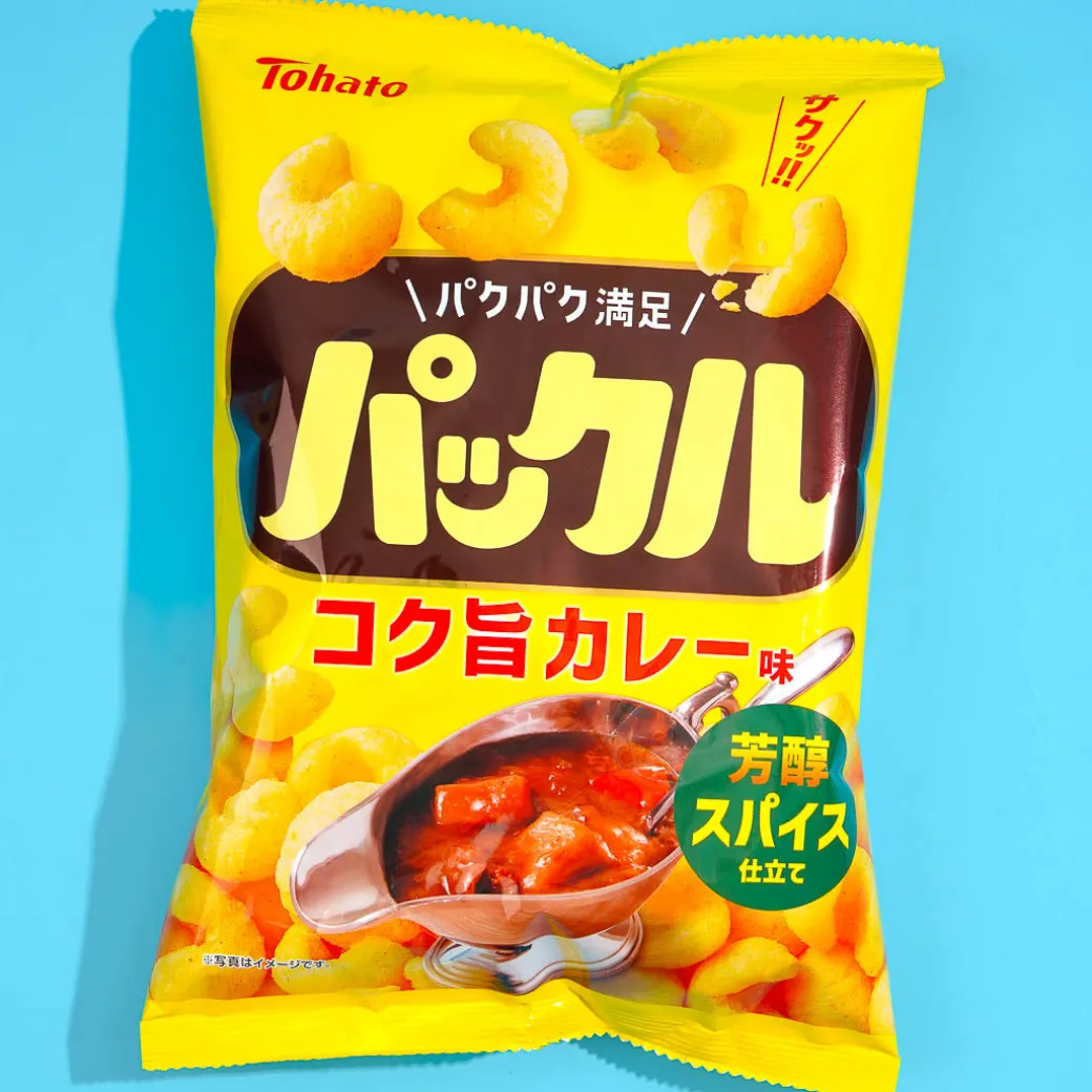 Tohato Puckle Corn Puff Snack - Rich Curry